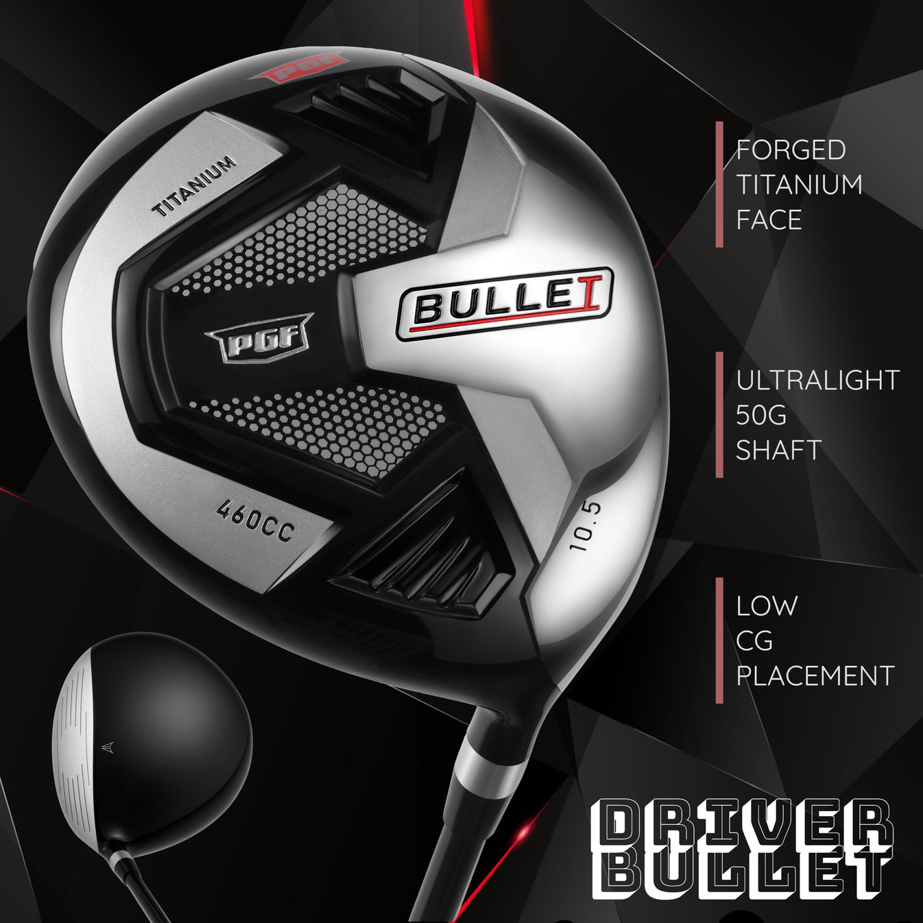PGF Bullet Titanium Men's Complete Golf Club Set [15Piece] [Hand Rig